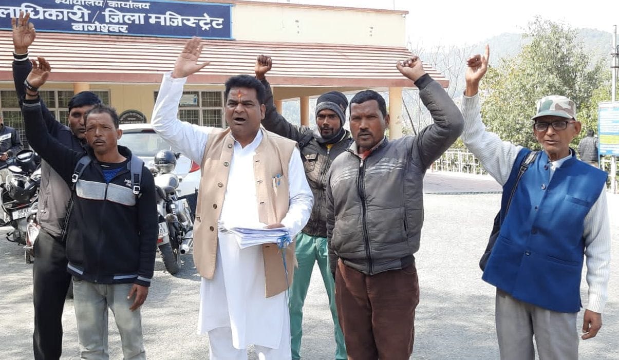 Villagers protested.
