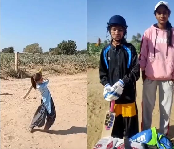 Rajasthan Bjp President Satish pooniya sent cricket kit to barmer for 15 year School girl Mumal