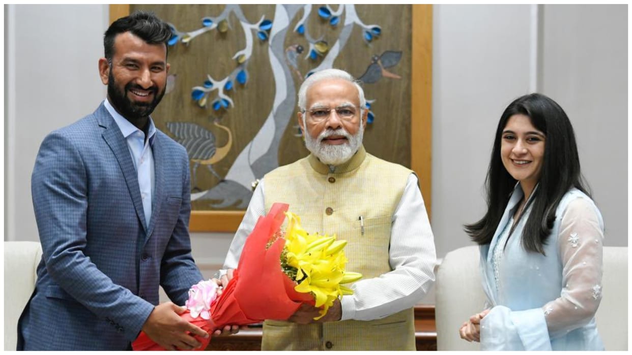 IND vs AUS: Cheteshwar Pujara meets PM Narendra Modi ahead of landmark 100 Test against Australia in Delhi