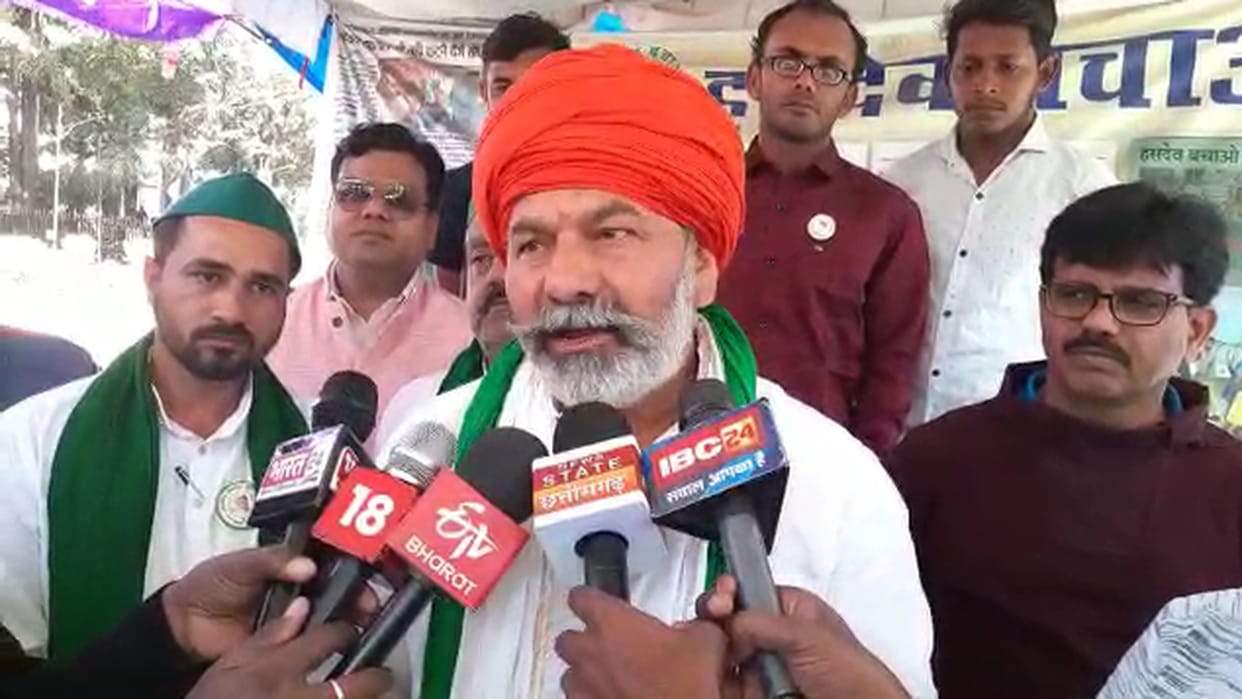 rakesh tikait praised bhupesh government policies in bilaspur