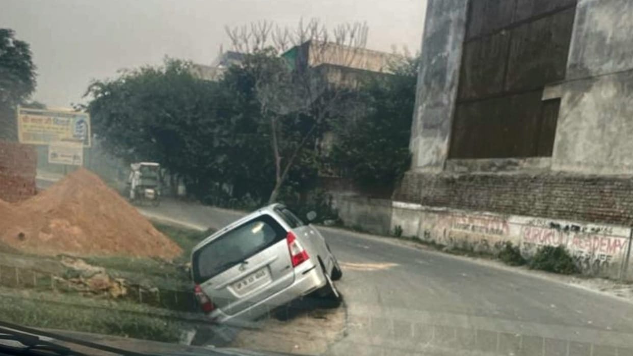 Noida narrow roads hundreds of potholes thousands of residents disturbed accidents taking place