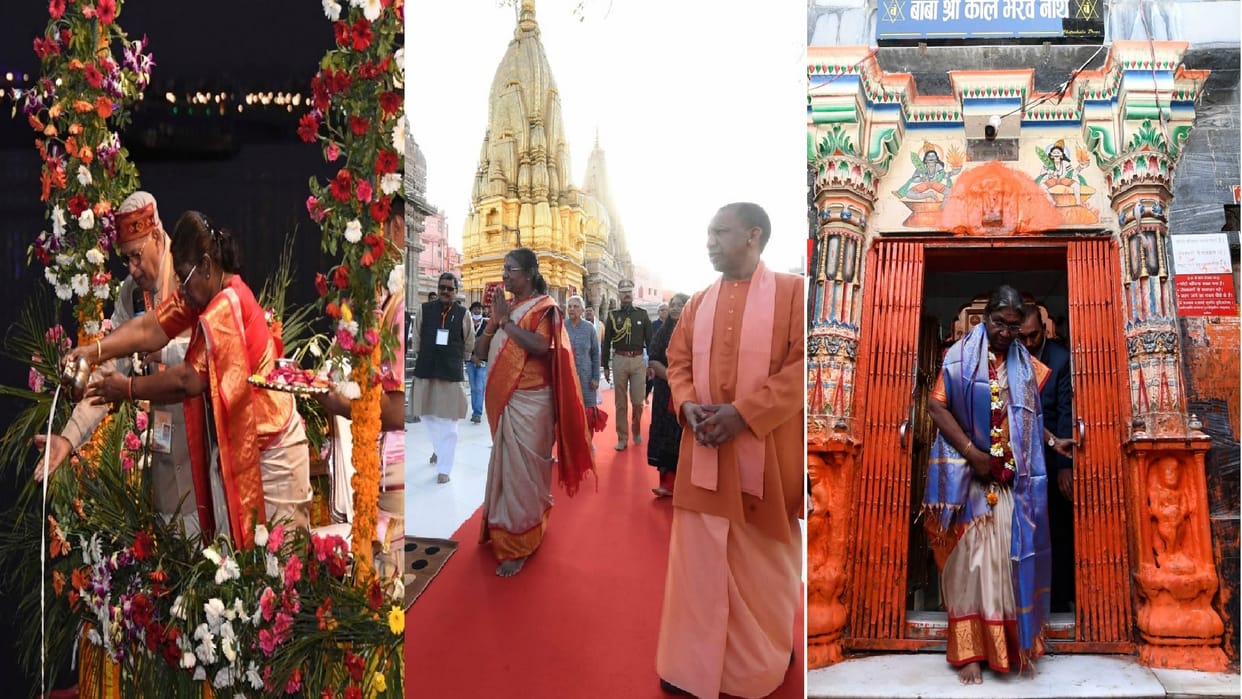 President's visit to Kashi in eight pictures Visited Vishwanath and Kaal Bhairav, said these words after Gang