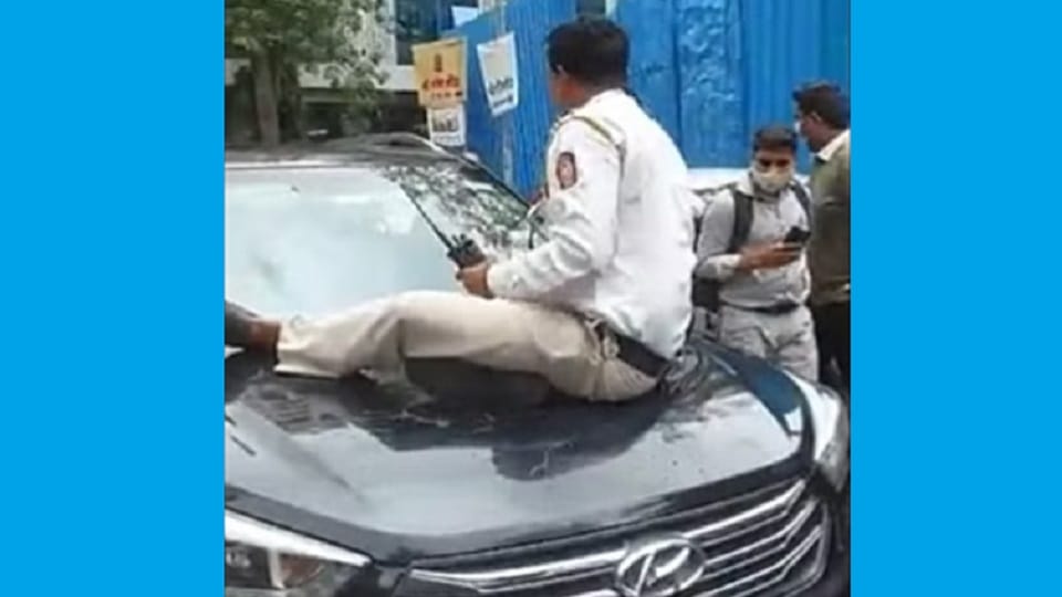 Cop dragged on car bonnet over one km in Vasai area of Palghar Maharashtra