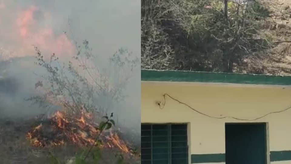 Uttarakhand Forest Fire Spread Near Premises of Almora School Students Panic