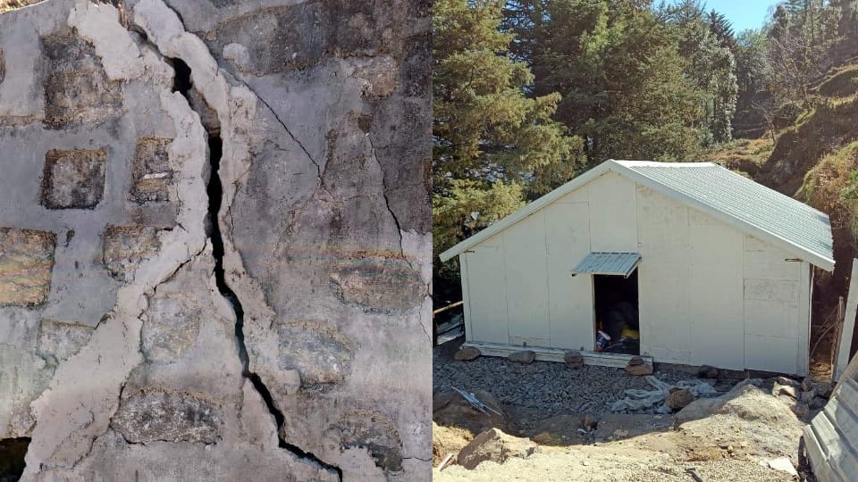 Joshimath: Cracks are increasing in Manohar Bagh ward and prefabricated house Construction Complete
