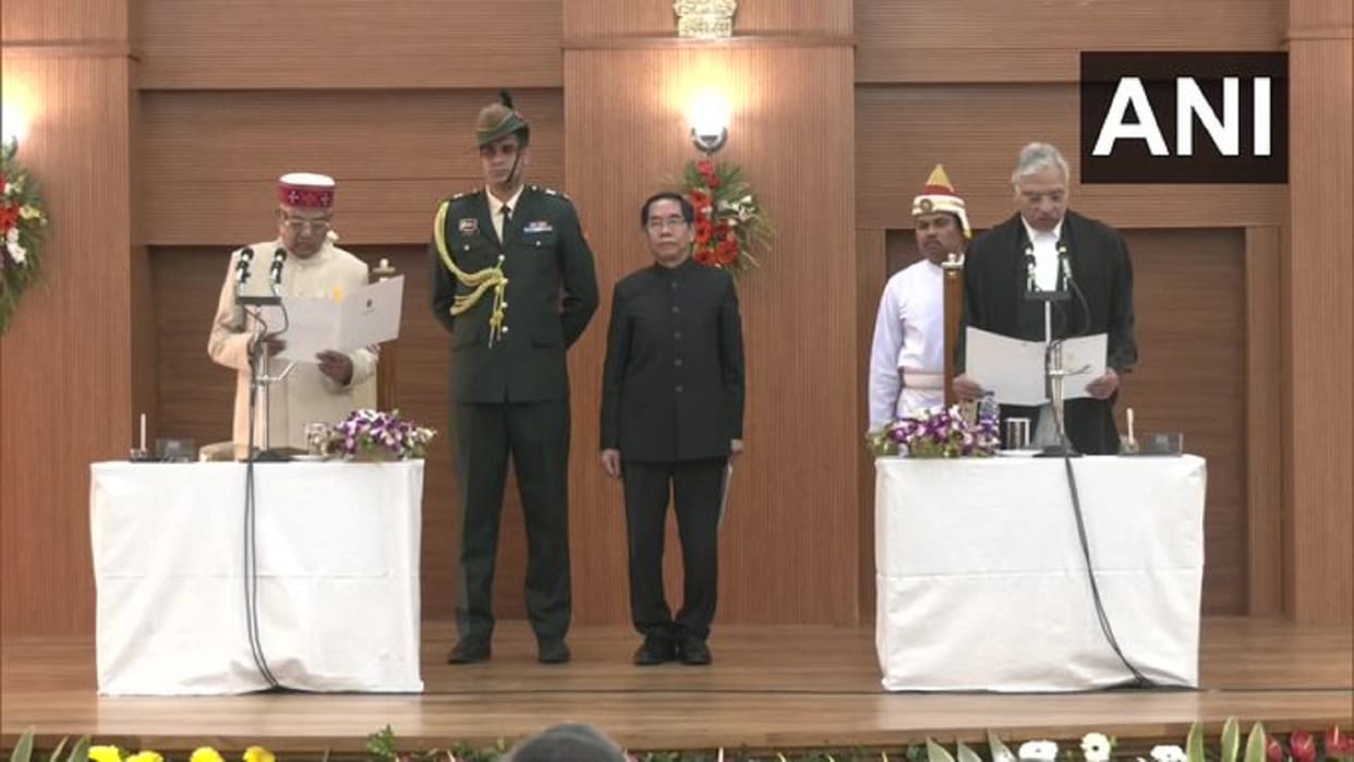 Justice Jaswant Singh takes oath as Chief Justice of Tripura High Court