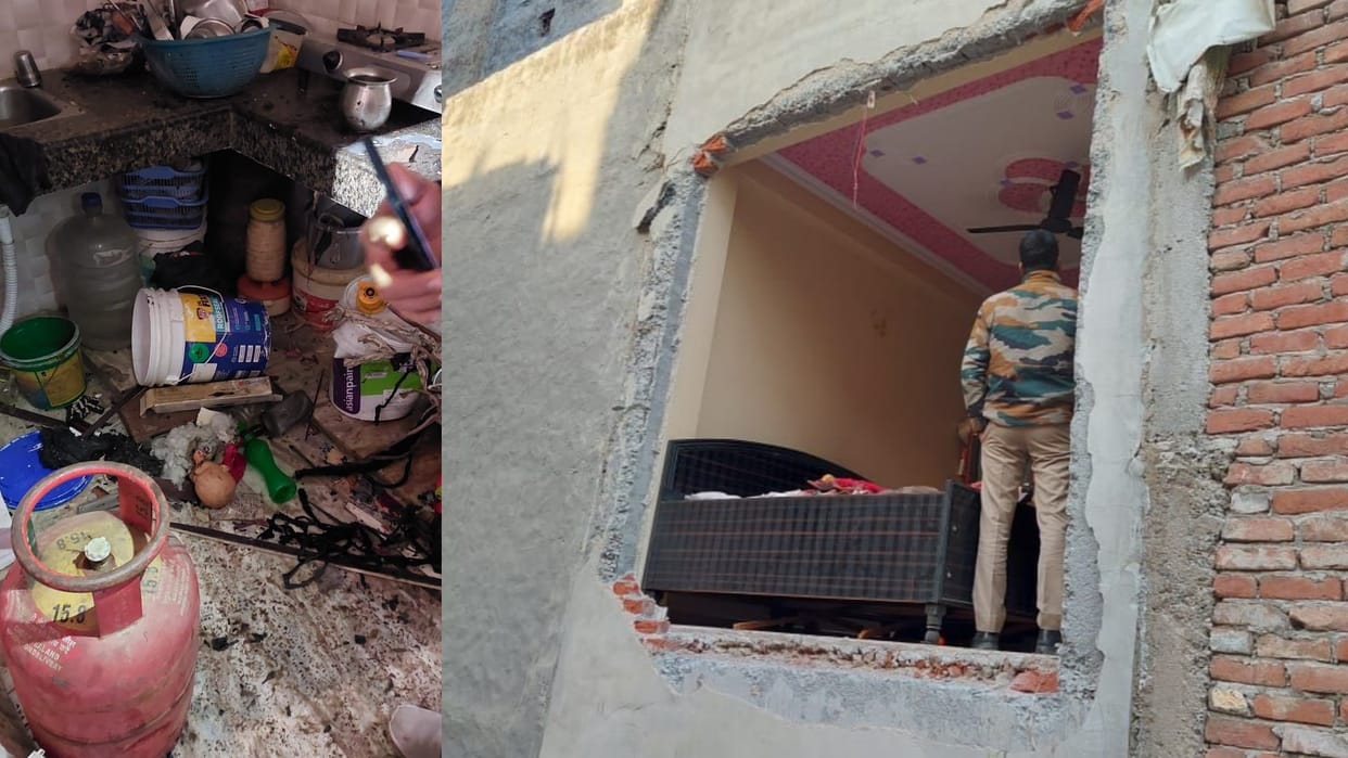 Ghaziabad khora colony cylinder blast in home wall collapse four injured one serious