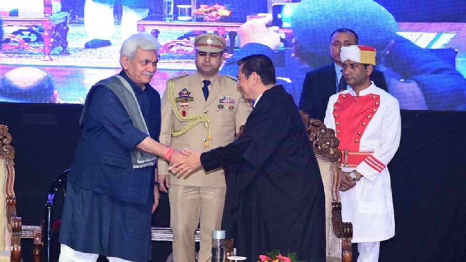 Jammu-Kashmir and Ladakh High Court: Chief Justice Kotishwar Singh, LGSinha administered oath