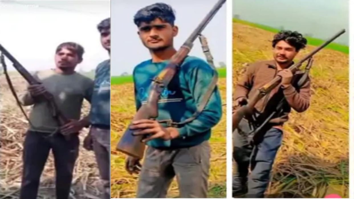 Shamli News: Photo of three youths with illegal weapons is going viral on social media