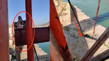 Khandwa: In Omkareshwar, a wire of suspension bridge built on Narmada broke, traffic stopped as security