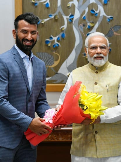 PM Modi and Pujara