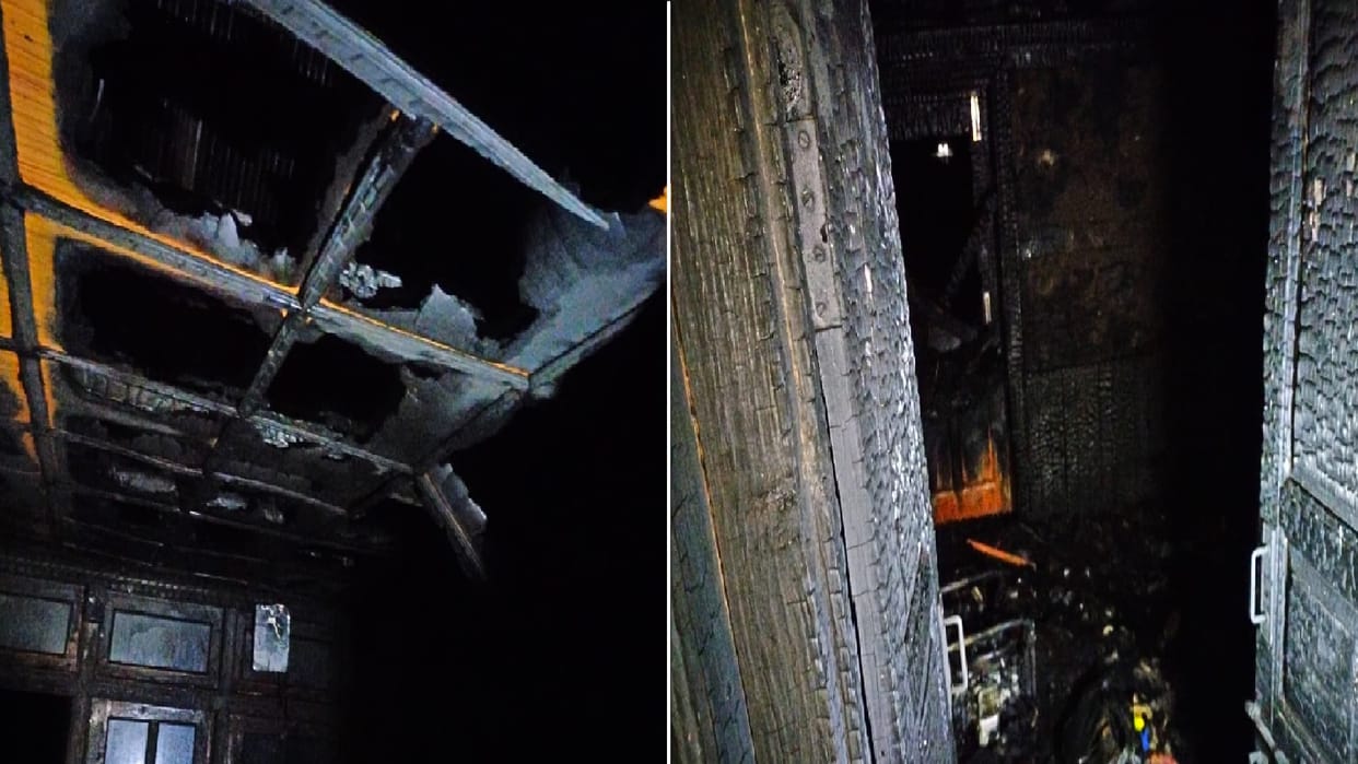 Fire broke out in a two storey house in Jangla Todsa one dead and seven scorched