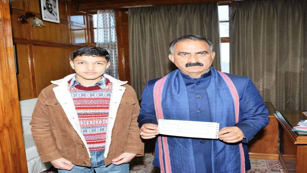 Class IX student Shashank Prajwal Gautam contributed to the Sukh Asharya Aid Fund