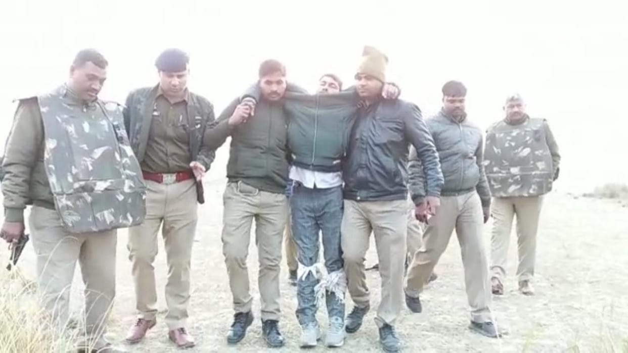 Accused of killing live in partner arrested in encounter, shot in leg
