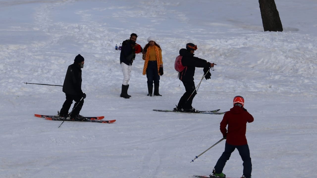 Rahul Gandhi in gulmerg enjoys skiing cable car ride during personal trip see photos