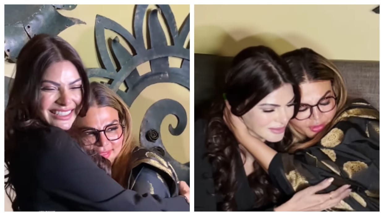 Rakhi Sawant apologises to Sherlyn Chopra for past differences seals friendship with hugs kisses Video Viral