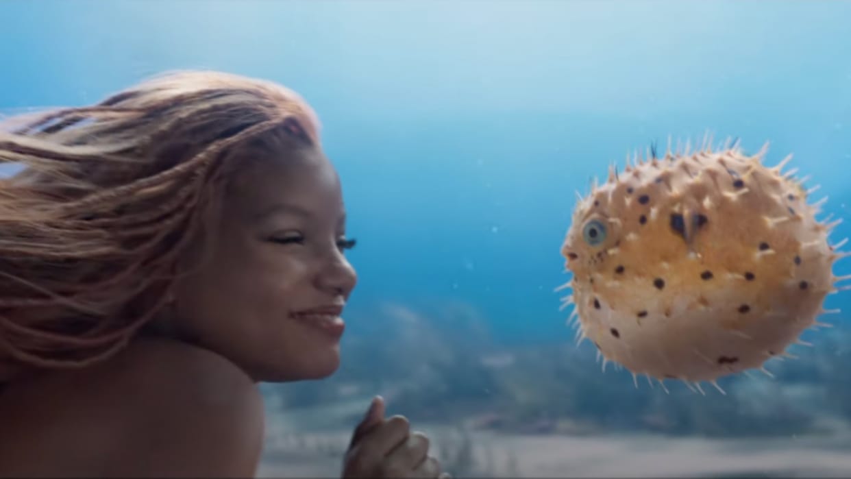 The Little Mermaid halle bailey starring disneys films trailer released first glimpse of Ariel and Prince Eric