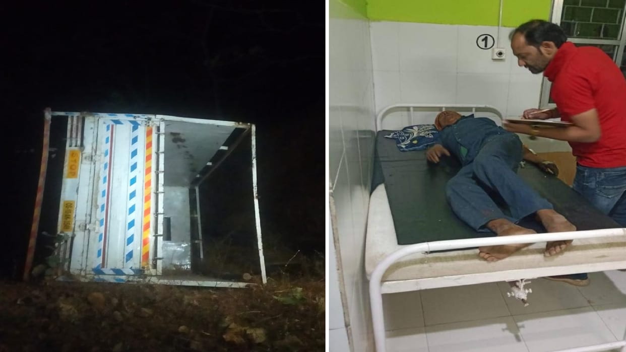 Uncontrolled pickup fell into ditch in Kawardha 18 people injured