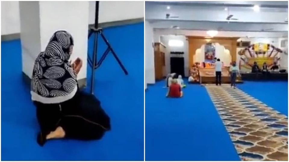 viral video indore gurudwara namaj girl