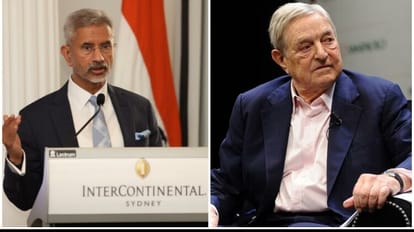 विदेश मंत्री एस जयशंकर और अरबपति जॉर्ज सोरोस।