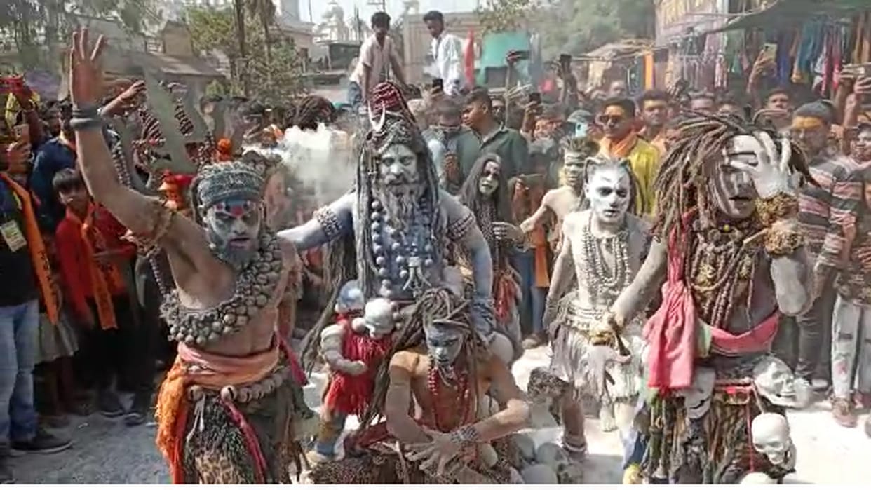 baba mahakal' procession taken out on occasion of mahashivratri in rajnandgaon