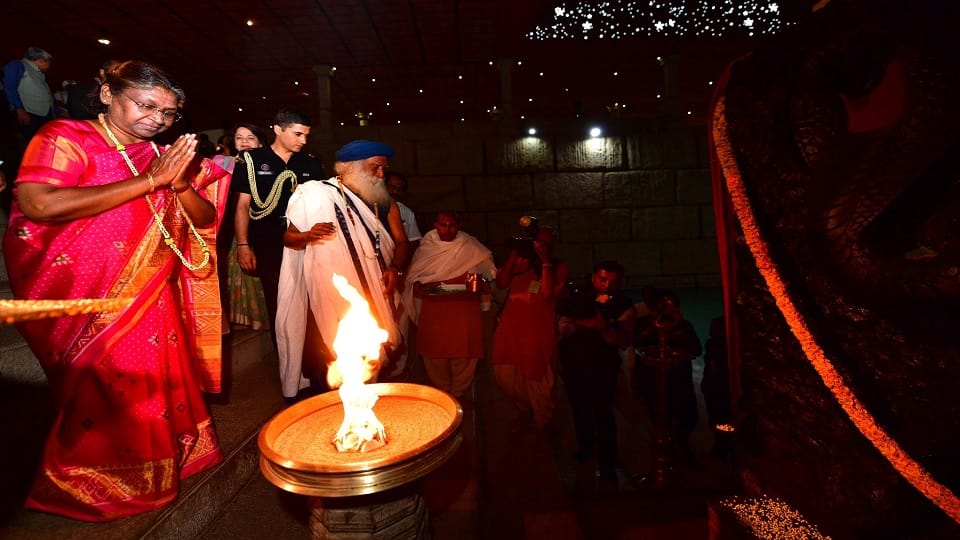 President Droupadi Murmu Mahashivratri Celebrations at Isha Yoga Centre in Coimbatore Tamil Nadu
