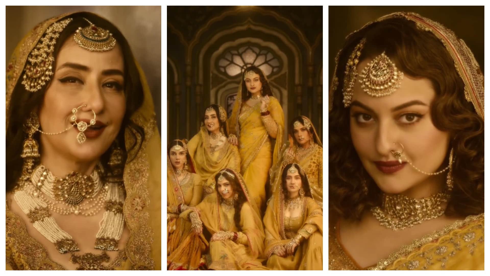 Heeramandi first look out sanjay leela netflix series starring Manisha Koirala sonakshi sinha Aditi Rao Hydari