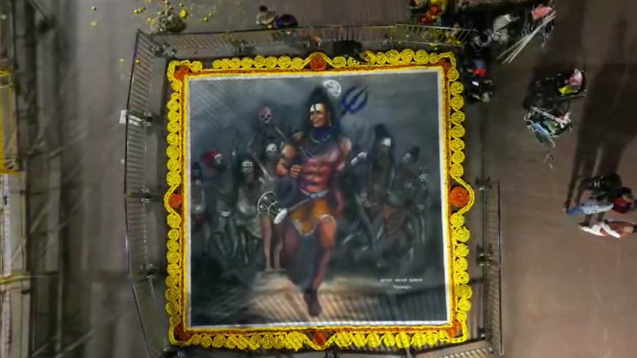 Shiv-Parvati Vivah In Mahakaleshwar Temple In 3D Rangoli Form, latest news from ujjain