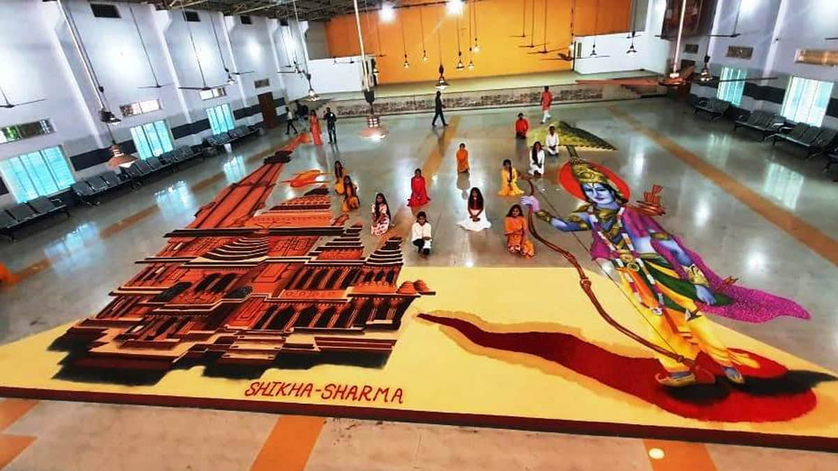 Shiv-Parvati Vivah In Mahakaleshwar Temple In 3D Rangoli Form, latest news from ujjain
