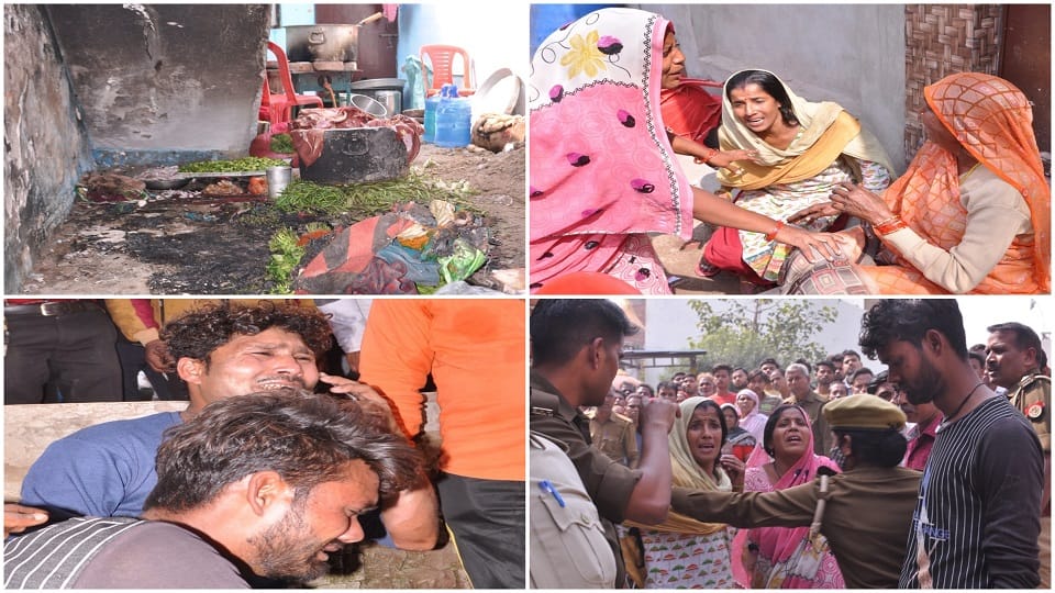 agra fire in gas cylinder accident in marriage ceremony program Two women burnt alive