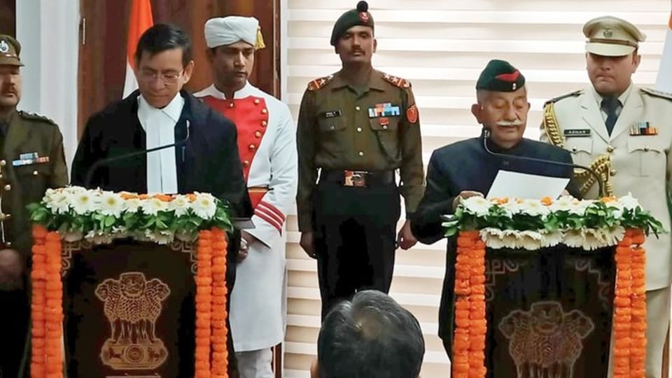 Retd Brig BD Mishra took oath as Lieutenant Governor of UT Ladakh
