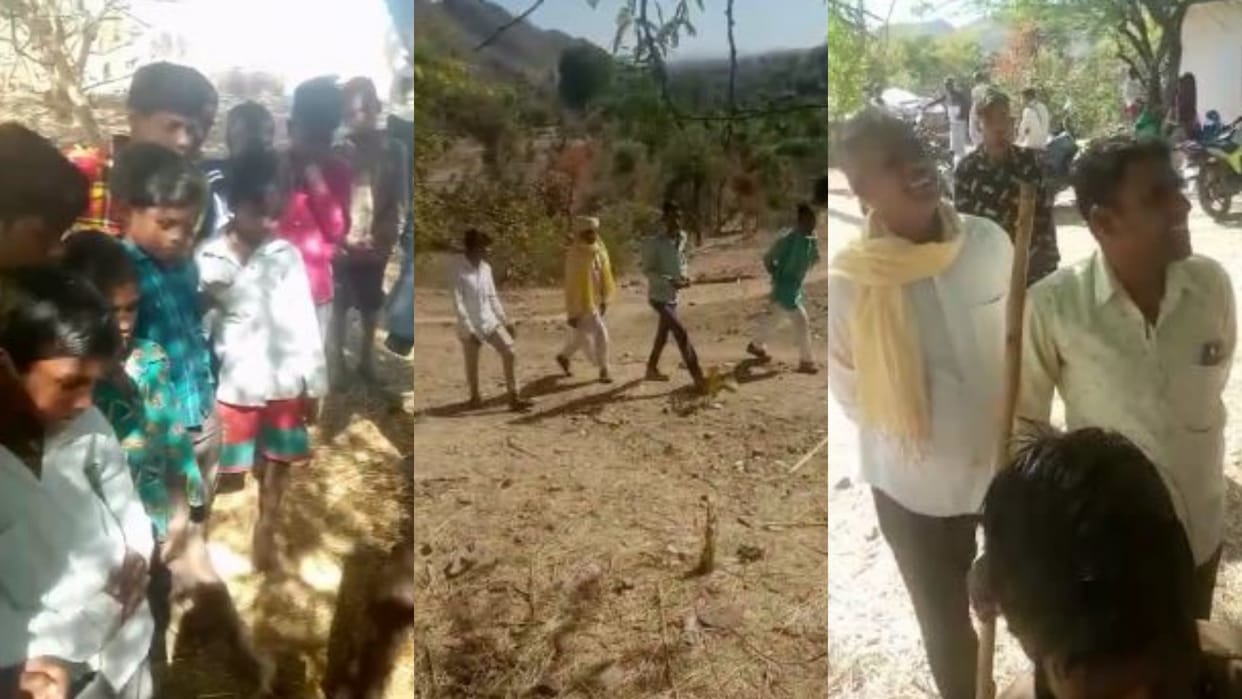 Crime villagers thrashed the tantrik by hanging him upside down from the tree in Udaipur