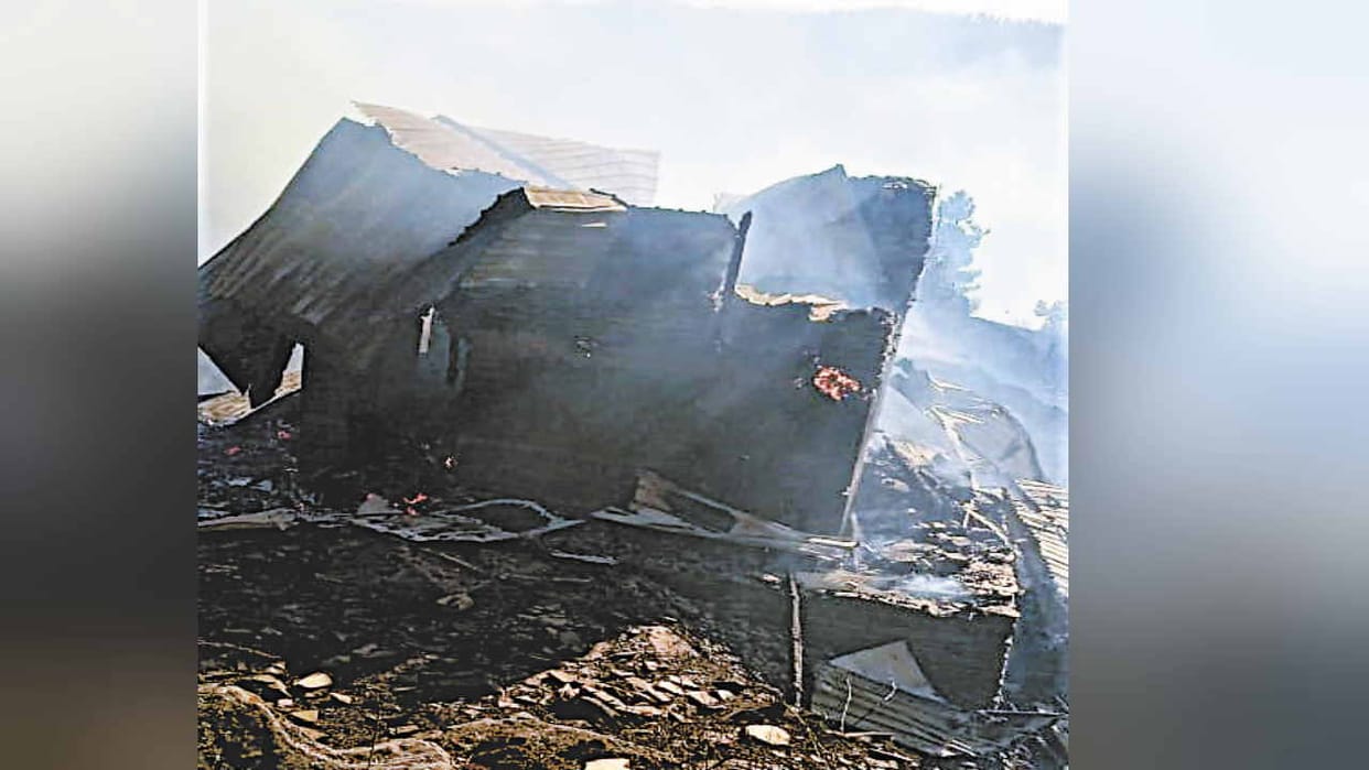 fire broke out in Two storey house in Chopals Kafrona, hundreds of apple plants also burnt to ashes
