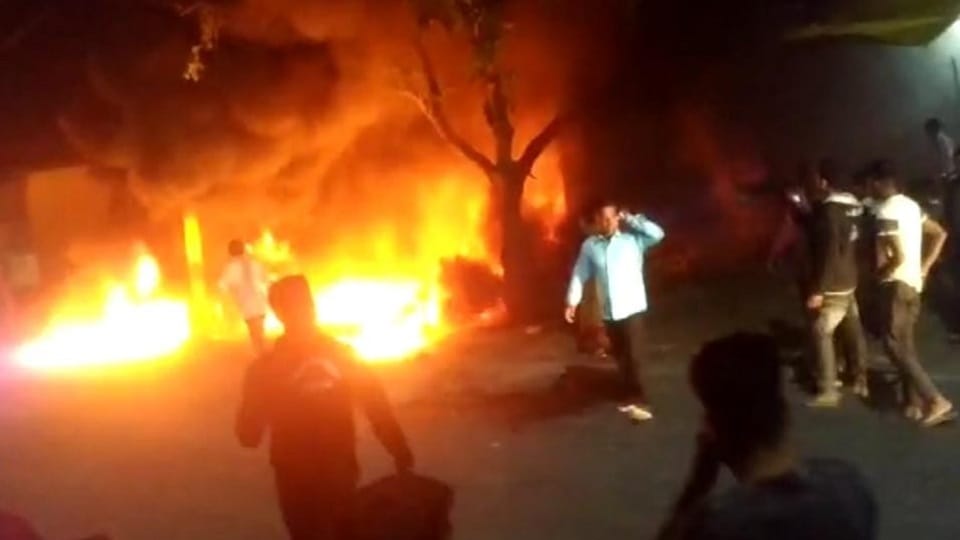 fire broke out in the godown in lakhimpur kheri