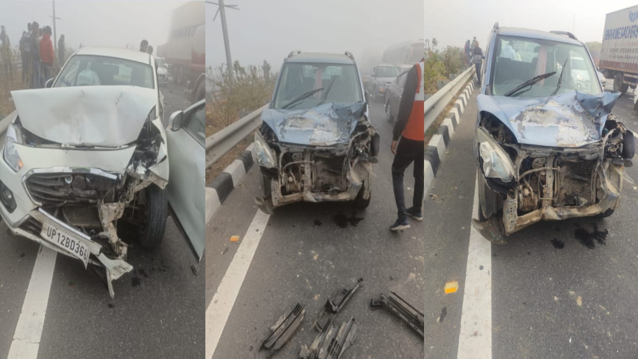Meerut: 35 vehicles collided on Delhi-Meerut Expressway during fog and five people were injured