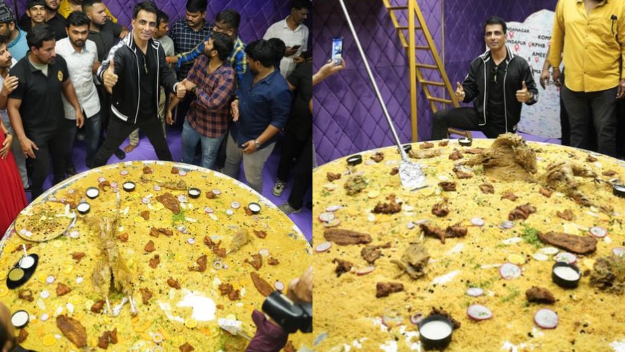 Sonu Sood Shared A Photo On Instagram Of India's Biggest Biryani Thali See picture