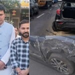 त्रिपुरा के पूर्व मुख्यमंत्री के काफिले की गाड़ी सड़क पर खड़ी गाड़ी में टकराई