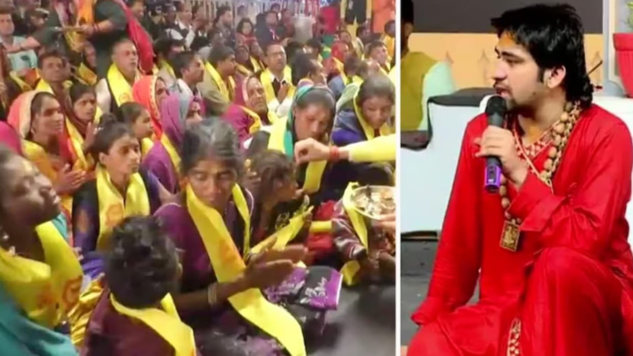 People who converted to Christianity return to Sanatan, Pt. Shastri made Hindu by wearing yellow plaque
