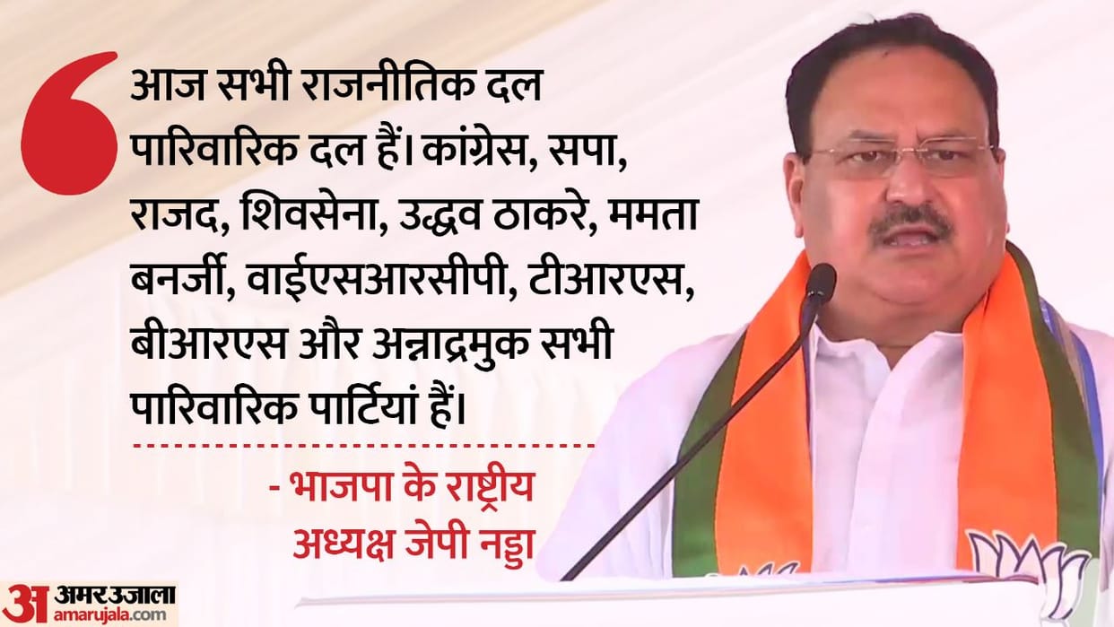 JP Nadda accused all political parties including Congress and Shiv Sena of being dynastic in Karnataka