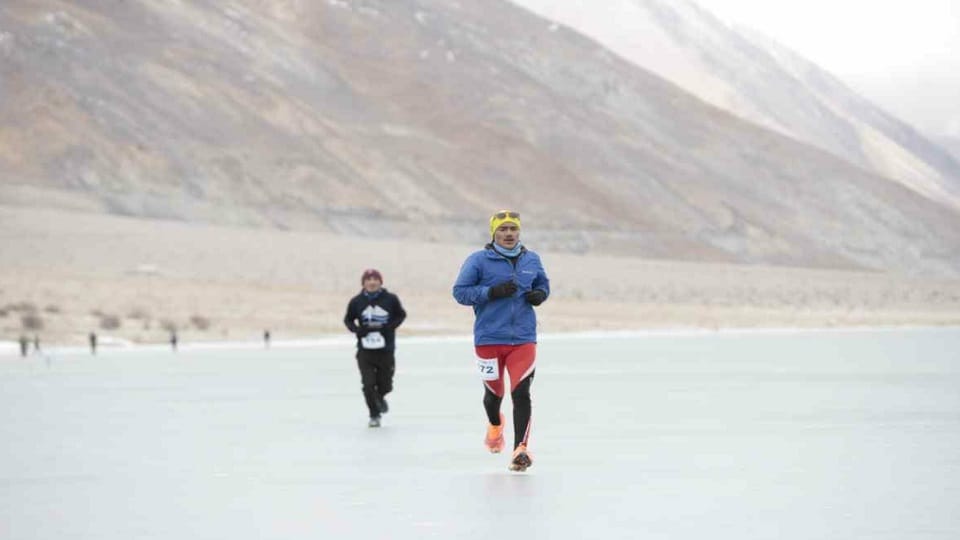 Ladakh News: Marathon on frozen Pangong Lake recorded in Guinness Book of World Records