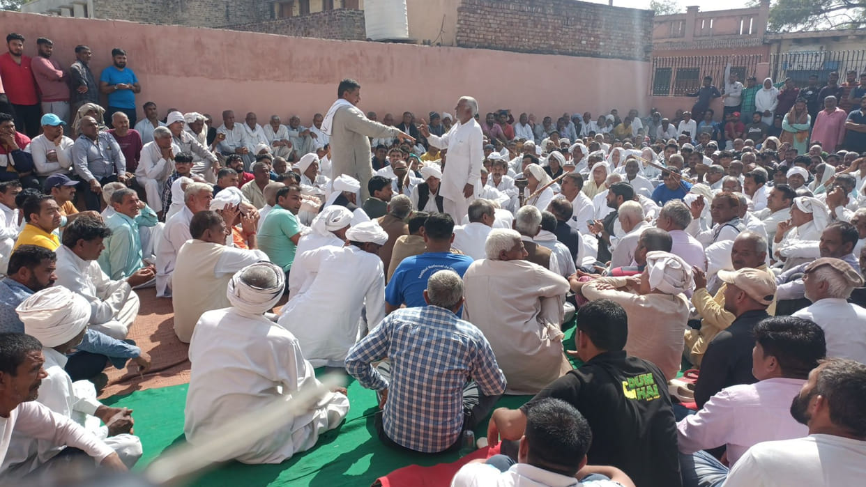 Panchayat was held in the village regarding inter-religious marriage in Jhajjar
