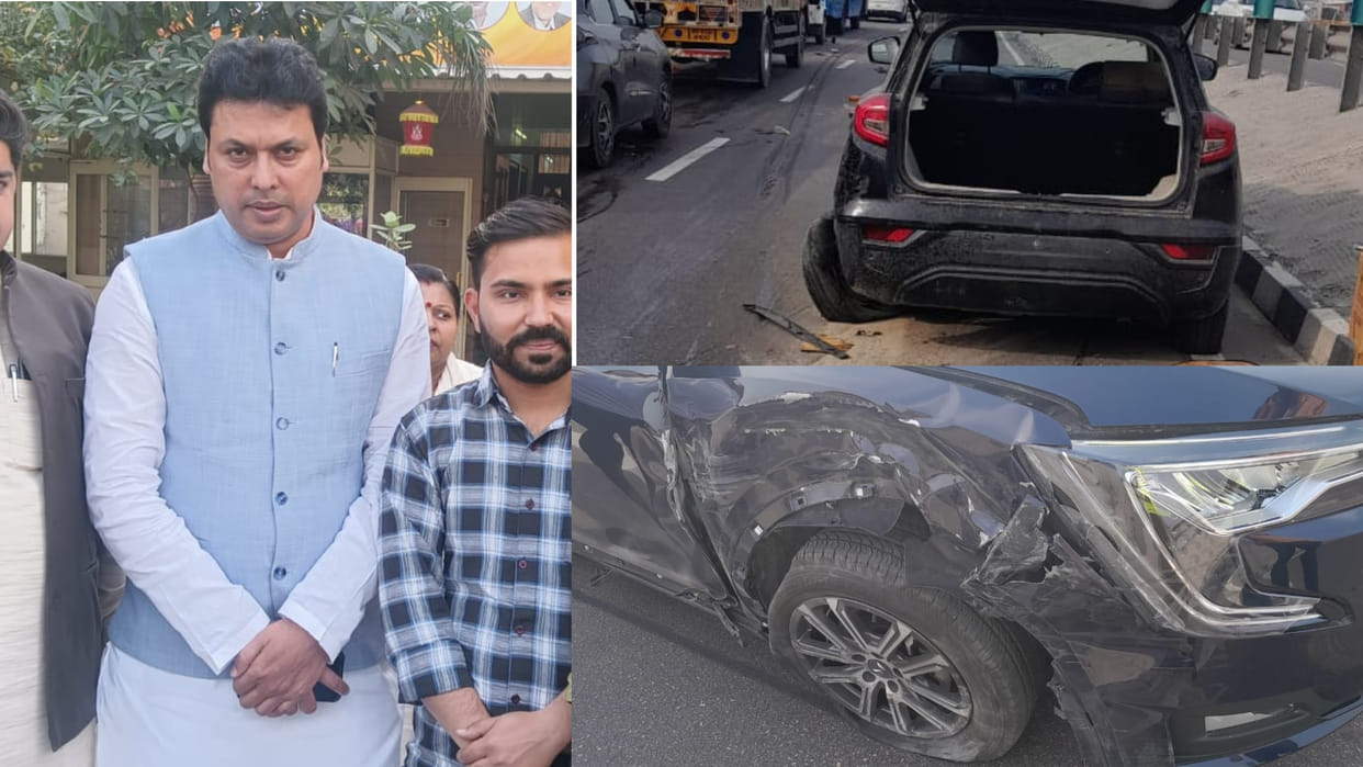 Haryana BJP in charge and former CM Biplab Deb car crashed in Panipat