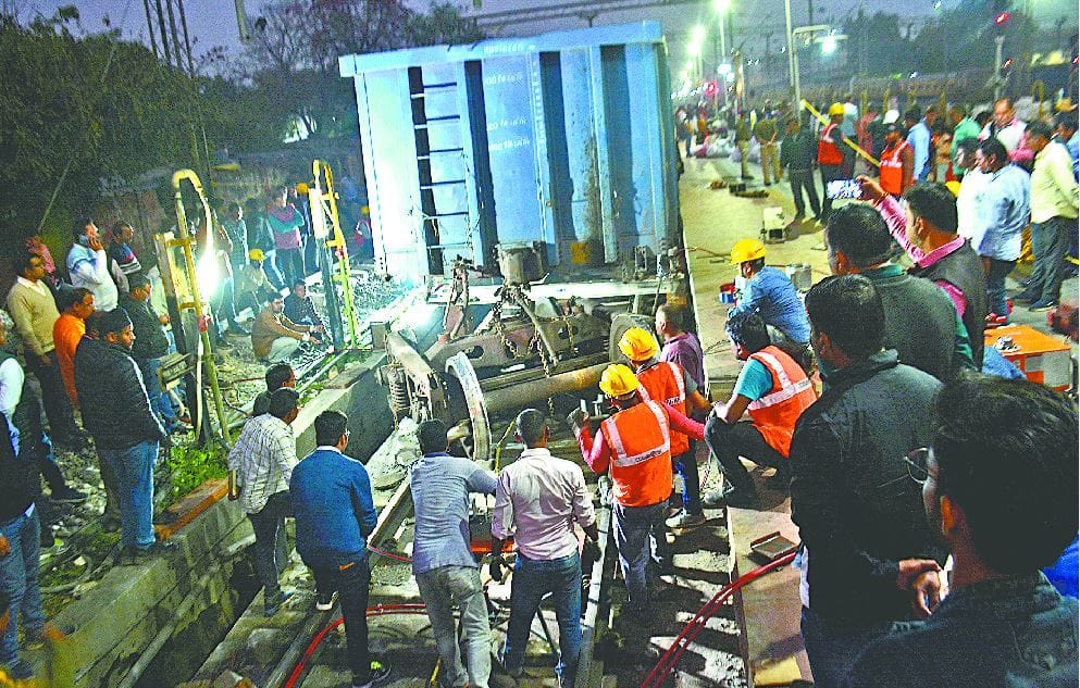 Goods train derailed in Varanasi Negligence revealed in  investigation repor