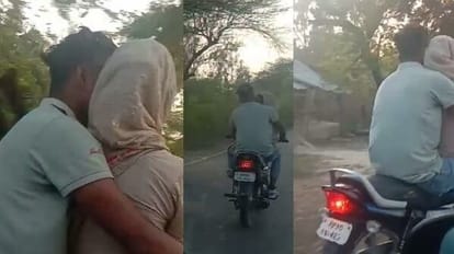 Bike Romance: बेशर्म इश्क! अब हरदोई में दिखा बाइक पर रोमांस, गोद में बैठी है लड़की..चल रहा है खुलम खुला प्यार बाइक पर रोमांस करता कपल