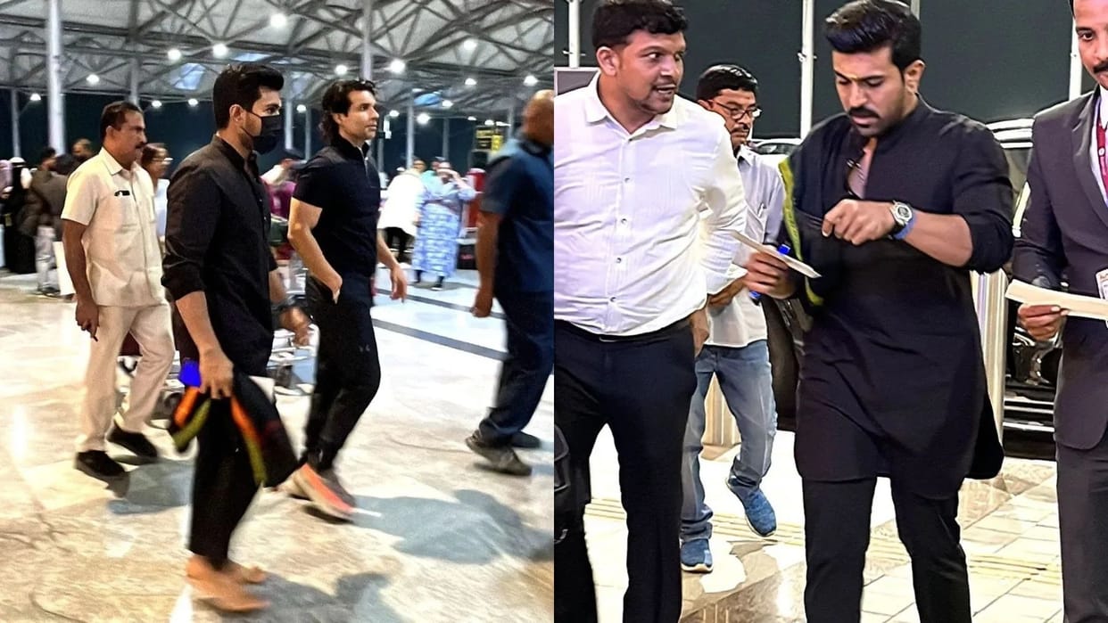 Ram Charan: RRR Actor spotted walking barefoot at Hyderabad airport US ahead of Oscars 2023 viral video