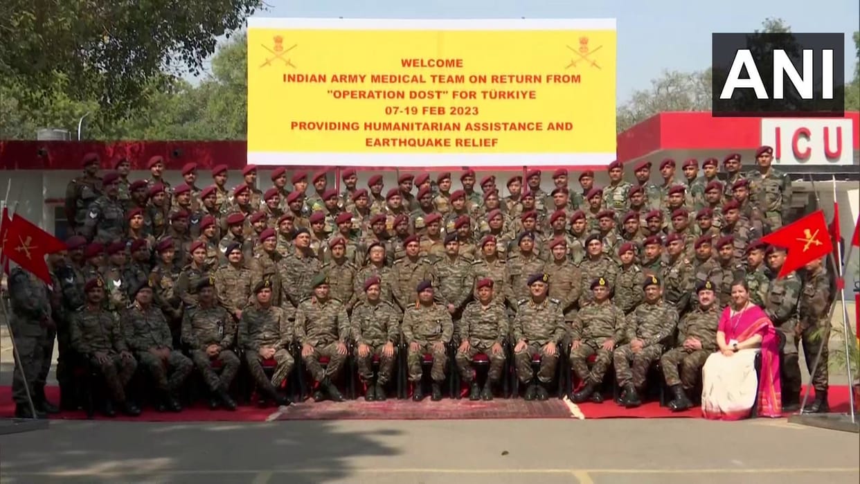 Turkey Earthquake, Army Chief felicitates the Indian Army medical team 60 Para Field as they returned To India