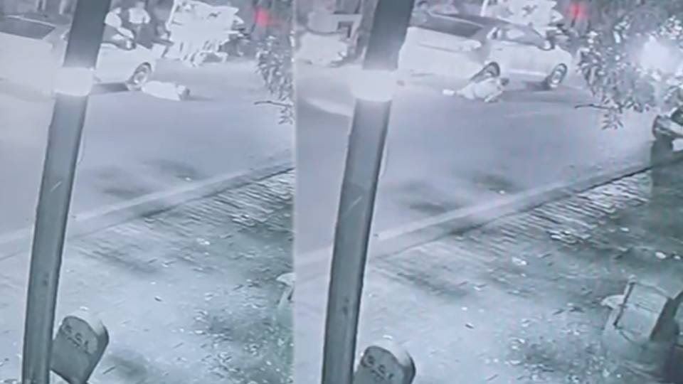 car driver ran over legs of a young man lying on road In Agra