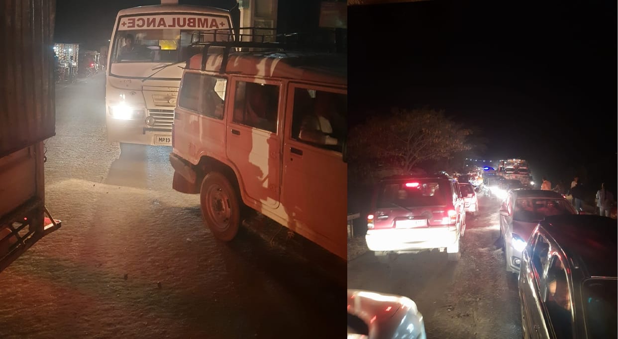 Long jam on Banda-Mahoba road, five hundred vehicles including ambulance got stuck