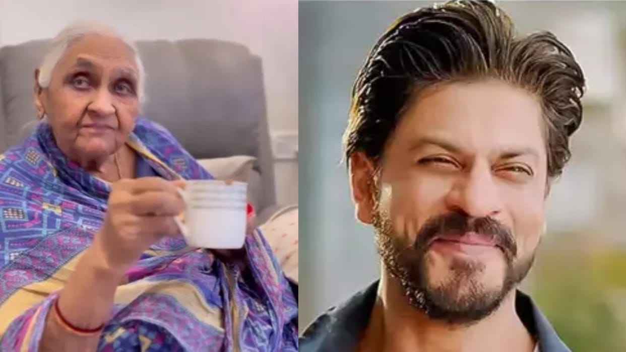 Shah Rukh Khan adorable reply to old gujrati woman who has crush on pathaan actor video goes viral on internet