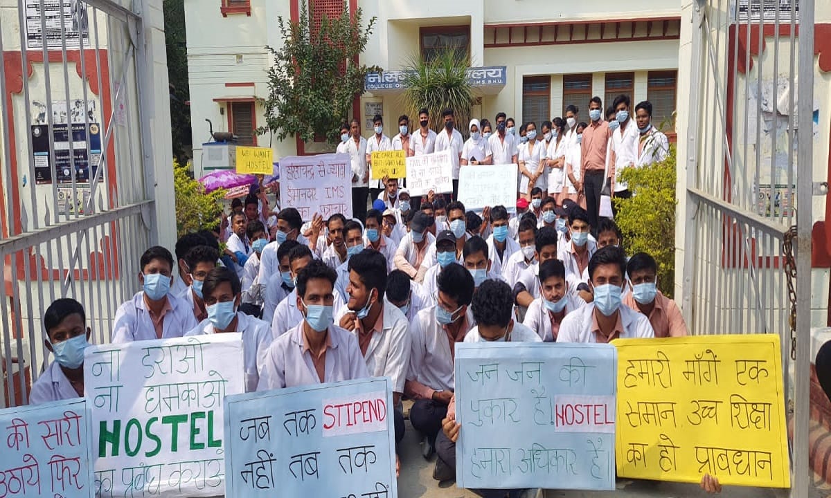BHU Nursing students strike continues for third day one student health deteriorated,